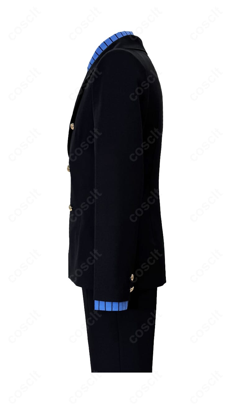 サンジ コスプレ衣装 左袖のディテール。袖口の仕立てと生地のハリ感を表現