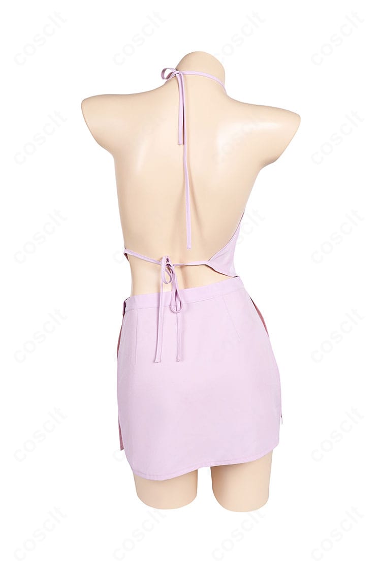 薬屋のひとりごと 猫猫（マオマオ）コスプレ衣装の背面全体。背中の開閉仕様と装飾ディテールの再現を示す。