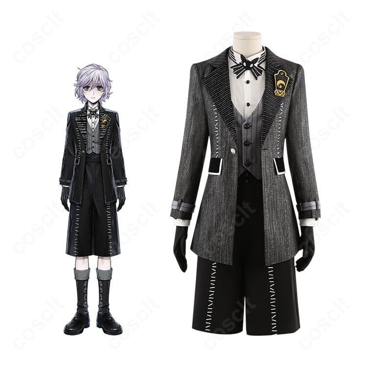 エペル・フェルミエのハロウィーン2024衣装を正面から。キャラクターイメージと並べ、ダークで中世風の雰囲気と再現度を確認できる一枚。