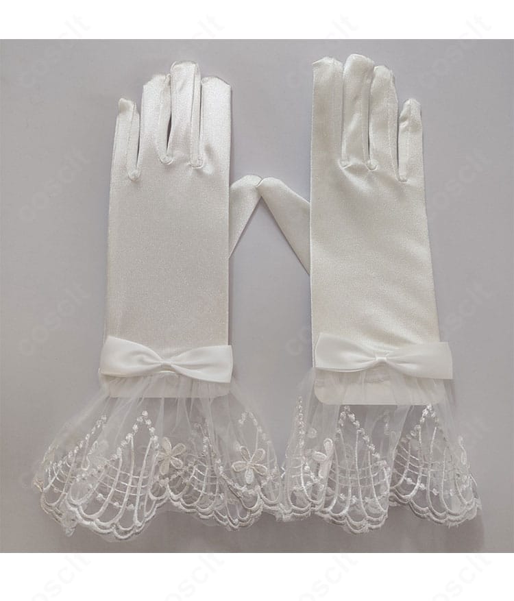 南ことり「限定さくらプリン♪」衣装の手袋ディテール。刺繍と縁取りが映えるアイドルらしいアクセント。