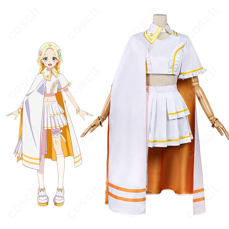 前橋ウィッチーズの三俣チョコが着用する魔法衣装コスプレのビジュアルカット。コートと胸元アクセントが映える全身イメージ。