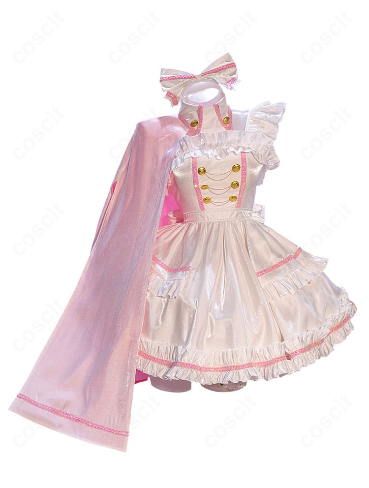 赤城ユイナ 魔法衣装コスプレの正面全身。門襟とネクタイ、レイヤードのシルエットが分かる写真