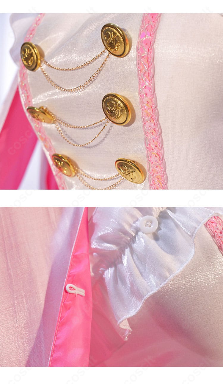 門襟部分のボタン装飾ディテール。質感と縫製ラインが分かる近接カット