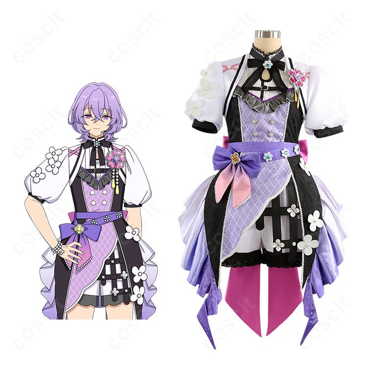 あんさんぶるスターズ！！ 花群冬芽 アメジストドリーム衣装のキャラクター着用イメージ。上品でクールな質感と装飾を高精度に再現。