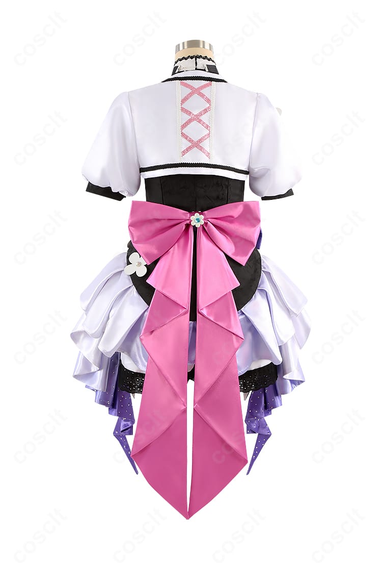 あんさんぶるスターズ！！ 花群冬芽 アメジストドリーム コスプレ衣装の背面全体。大きなリボン装飾まで忠実に表現。