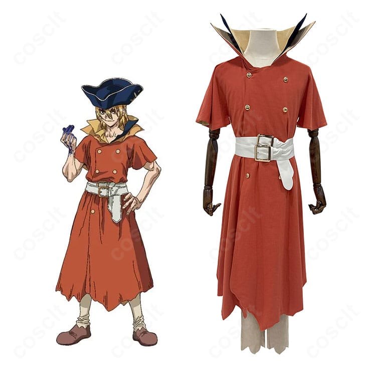Dr.STONE 七海龍水のTVSP『龍水』版コスプレ衣装を着用した全身イメージ。船長らしい配色と装飾を高再現。