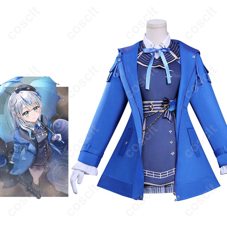 バーチャルYouTuber 雨海ルカ コスプレ衣装 キャラクターと衣装の全身イメージ