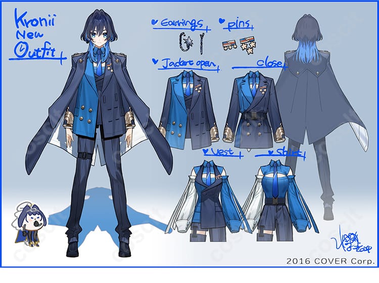 オーロ・クロニーの軍服コスプレ衣装（ホロライブEnglish）全体図｜高忠実度再現・VTuberファン必見