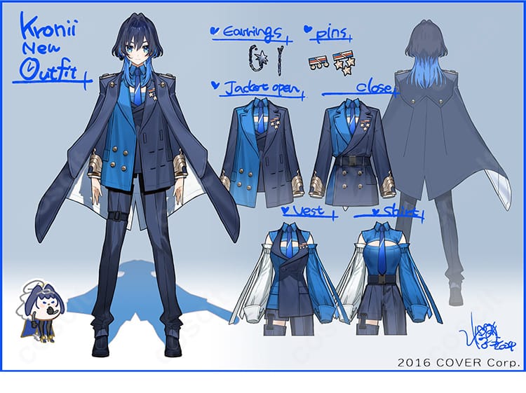 オーロ・クロニーの軍服コスプレ衣装(ホロライブEnglish)全体図|高忠実度再現・VTuberファン必見