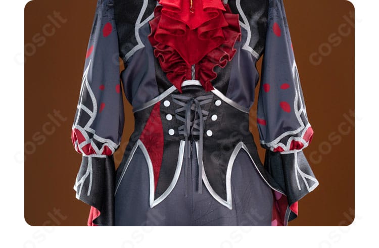 プロセカ 鏡音レン 衣装の腰回りディテール。コルセットベルトが立体的にフィットし華やかさを演出。