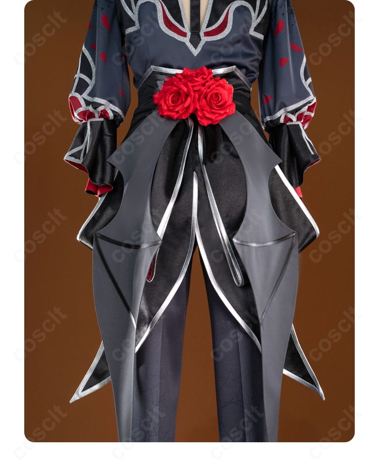 プロセカ 鏡音レン 背面フラワーモチーフのディテール。立体感のある飾りで後ろ姿も華やか。