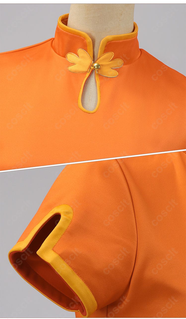 木之本桜 チャイナ風コスチュームの襟元と袖ディテール。端正なトリムと装飾が映える。