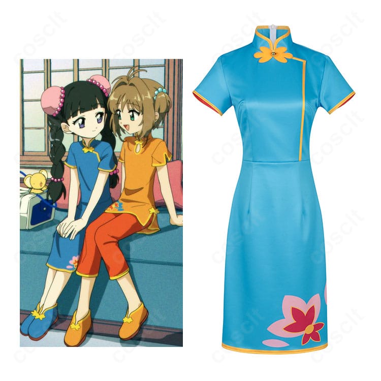 大道寺知世の劇場版チャイナドレス衣装を着用したモデル全身。作品の世界観を忠実に再現したコーディネート。