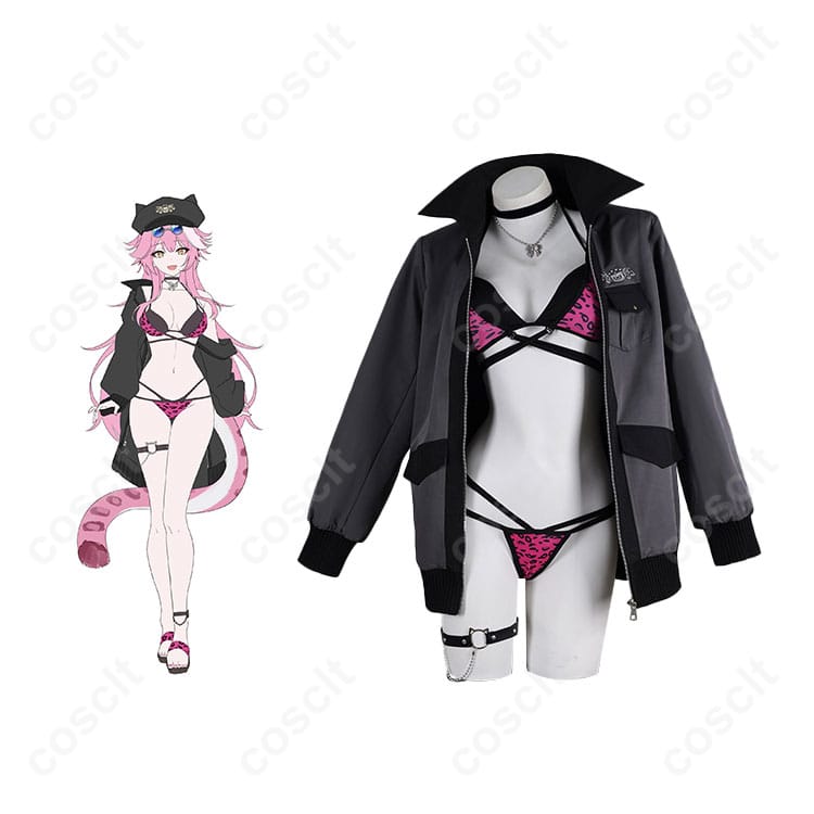 ホロライブEnglish Justice ラオーラ・パンテーラ ビキニ姿 水着 コスプレ衣装 キャラクター全身イメージ