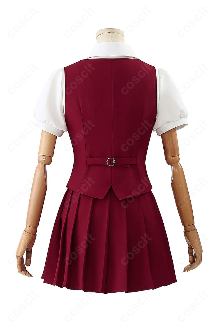 銀魂 神楽 ウエイター衣装の背面全体。ベストのラインとエプロンの落ち感まで忠実に再現。