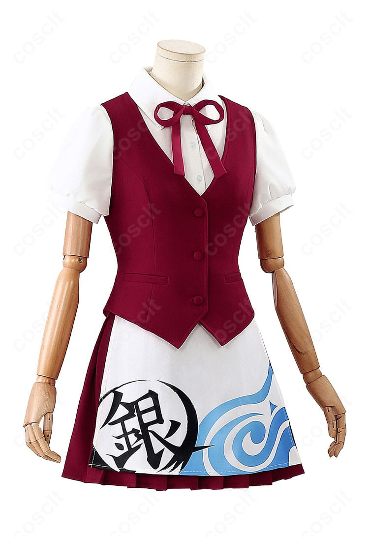 銀魂 神楽 ウエイター衣装の右側ディテール。縫製ラインと生地の質感、サイドのシルエットを確認。