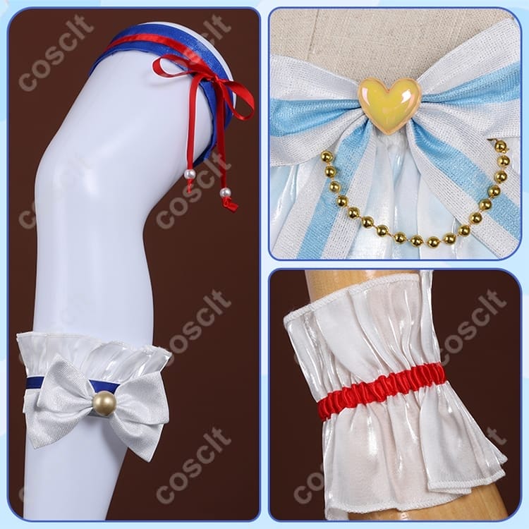 プロジェクトセカイ 桃井愛莉 コスプレ衣装｜最強アイドルスマイル！ブルーマリン・クルースタイル 高品質オーダーメイド【COSCLT公式】 - 4枚目の画像
