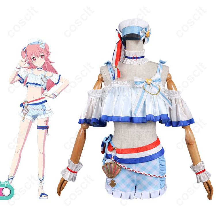 プロセカ 桃井愛莉 最強アイドルスマイル！ブルーマリン・クルースタイル コスプレ衣装 着用イメージキャラクター画像