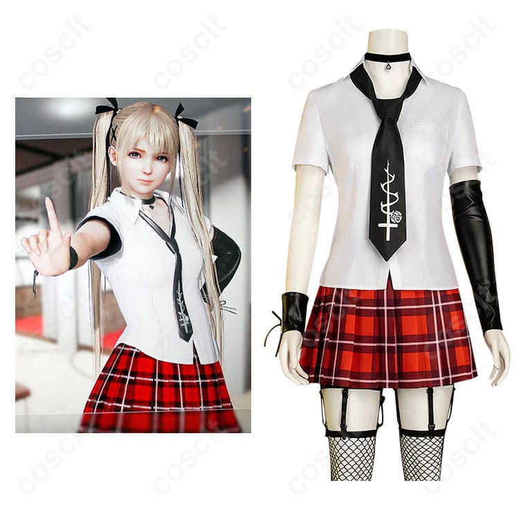 デッドオアアライブ5 マリー・ローズ 学生服 制服 コスプレ衣装とキャラクター全身イメージ