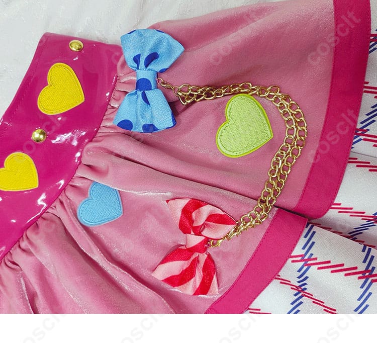 アイカツ! 虹野ゆめ ガーリーアイランドコーデ コスプレ衣装 スカート装飾細部｜華やかなデザインを忠実再現