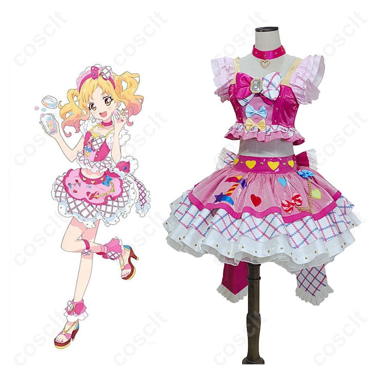 アイカツ! 虹野ゆめ ガーリーアイランドコーデ コスプレ衣装とキャラクターの比較画像｜高再現度でイベントや撮影に最適