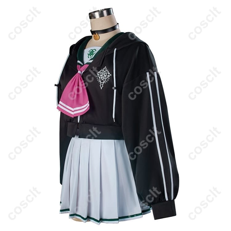 ブルーアーカイブ 杏山カズサ 制服 コスプレ衣装｜猫耳付きフードパーカー＆クロップトップ【COSCLT公式通販】 - 2枚目の画像