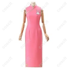 銀魂 神楽 コスプレ衣装｜ウサギ柄チャイナドレス 刺繍入り ウエストシェイプ【COSCLT公式通販】 - 1枚目の画像（サムネイル）