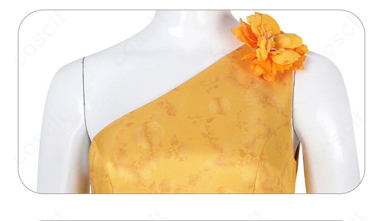 ズートピア2 コスプレ衣装 ジュディ・ホップス 花柄ワンピース 衣襟の装飾ディテール