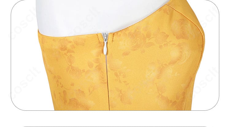 ジュディ・ホップス コスプレ 花柄ワンピース 側面ファスナーの細部アップ