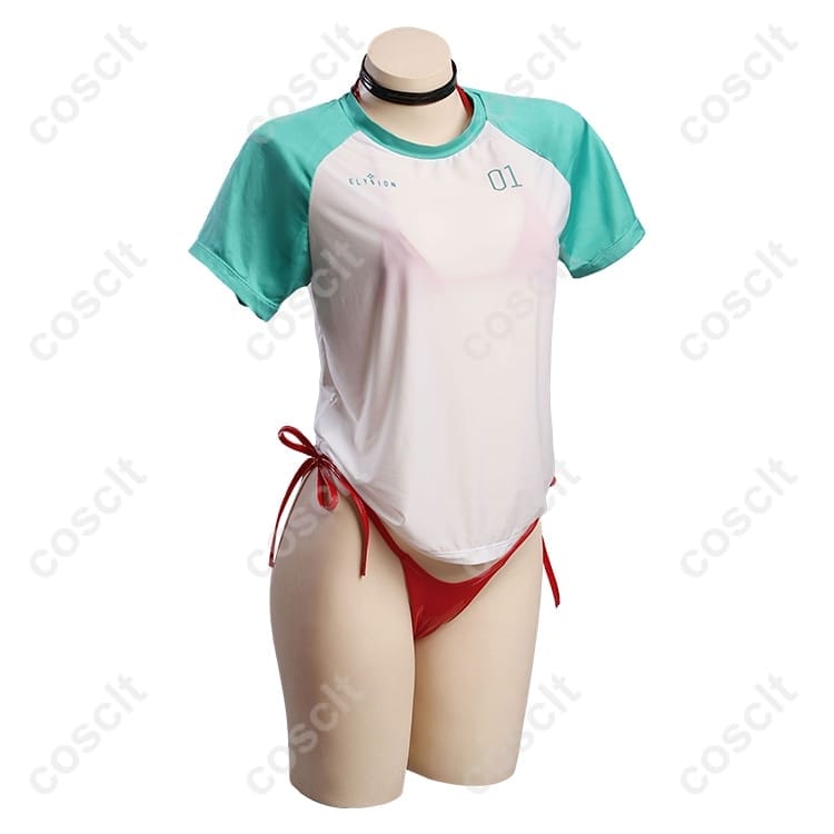 勝利の女神:NIKKE ラピ（レッドフード）『レッドフレーバー』 コスプレ衣装 水着セット｜COSCLT - 1枚目の画像