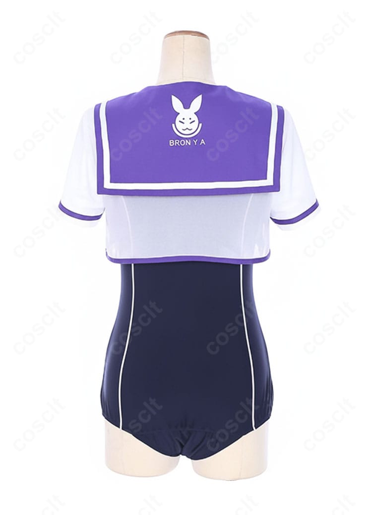 崩壊3rd ブローニャ・ザイチク スクール水着 コスプレ衣装 背面図｜肩から背中までの滑らかなラインが魅力