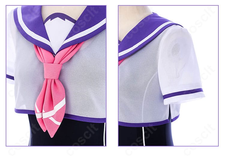 崩壊3rd ブローニャ・ザイチク スクール水着 コスプレ衣装 ネクタイと袖口ディテール｜学園風アクセントが映える上品なデザイン