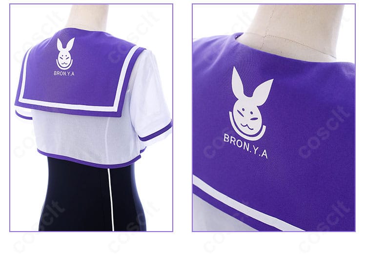 崩壊3rd ブローニャ・ザイチク スクール水着 コスプレ衣装 背面披肩装飾ディテール｜動きに合わせて揺れる可愛らしい披肩パーツ