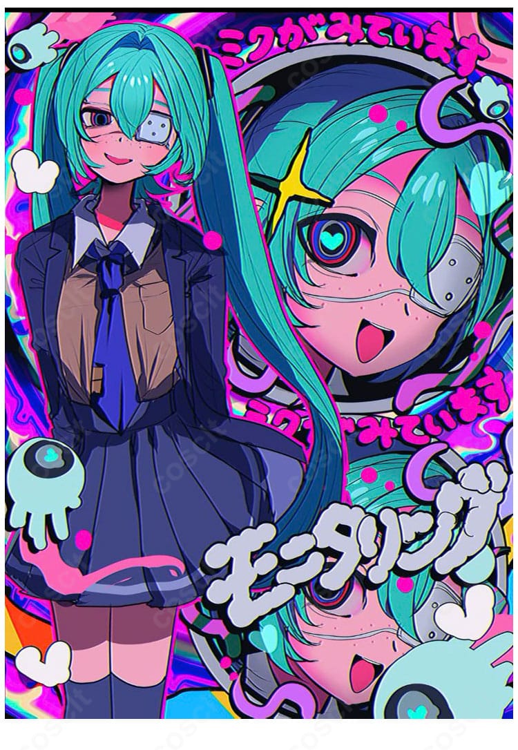 初音ミク モニタリング DECO*27 コスプレ衣装 キャラクター公式イラスト再現図｜高品質コスチュームでイベントや撮影におすすめ