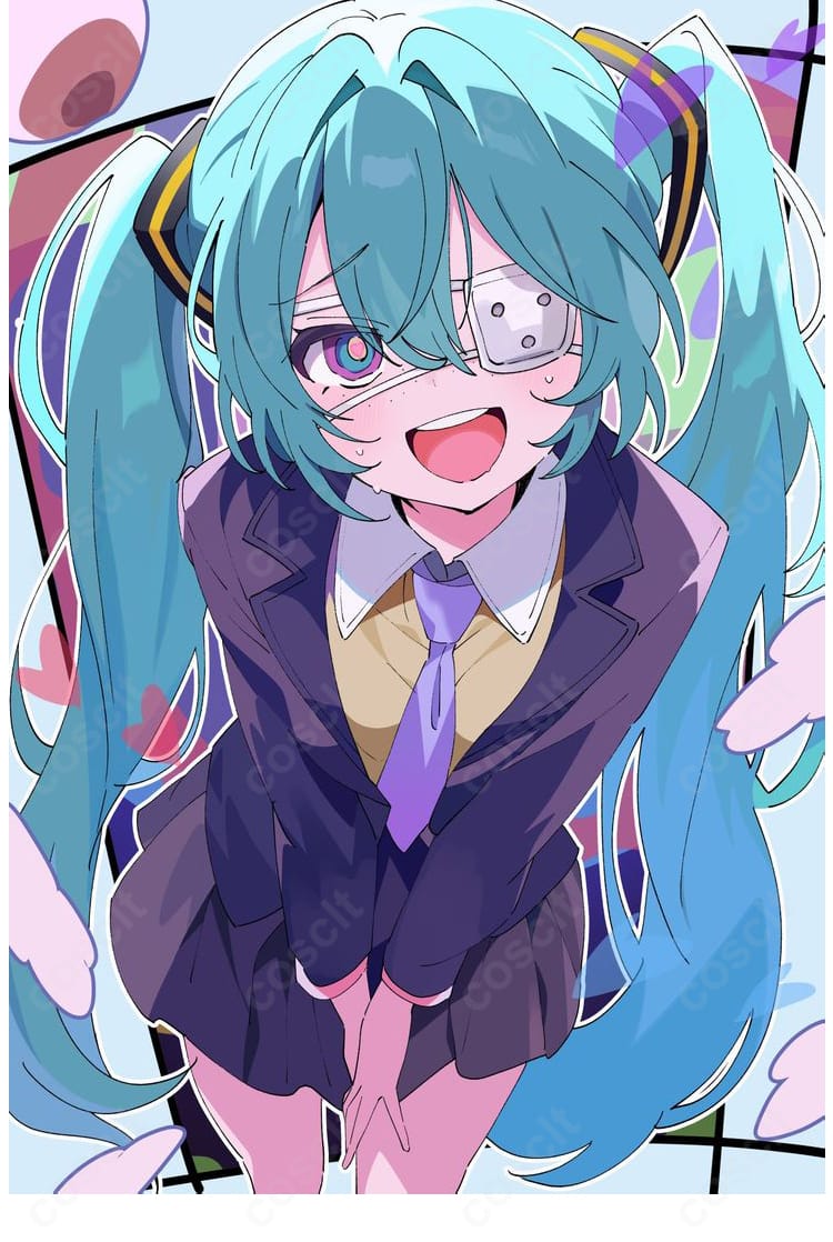 初音ミク モニタリング DECO*27 コスプレ衣装 正面全身図｜ミクの魅力を忠実再現した人気コスチューム