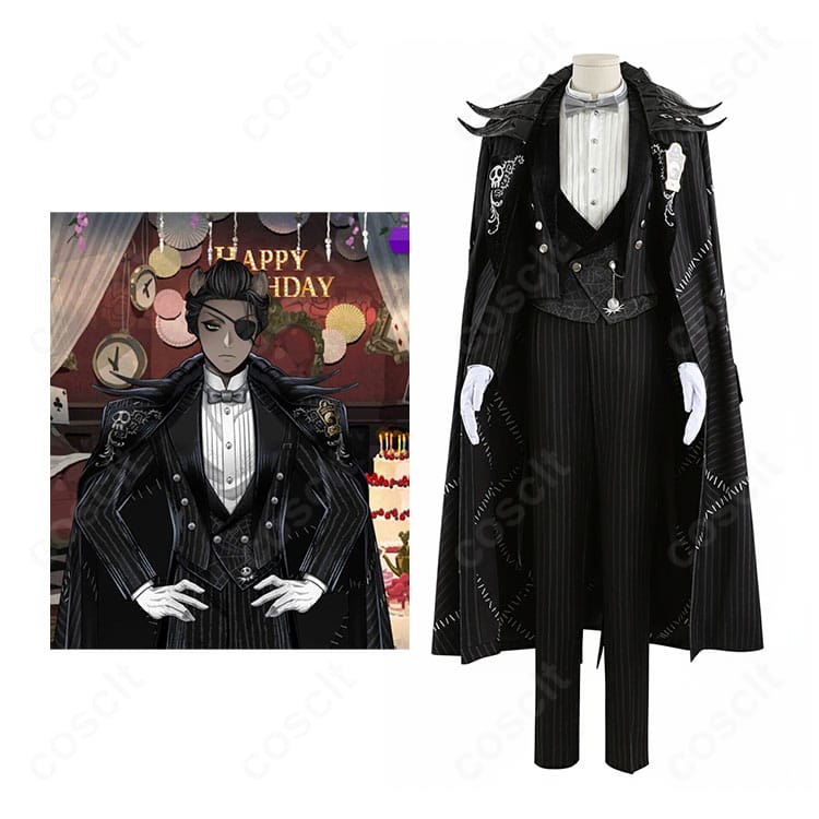 商品服装とキャラクターを並べたイメージ｜ツイステ レオナ・キングスカラー ナイトメアースーツ コスプレ衣装
