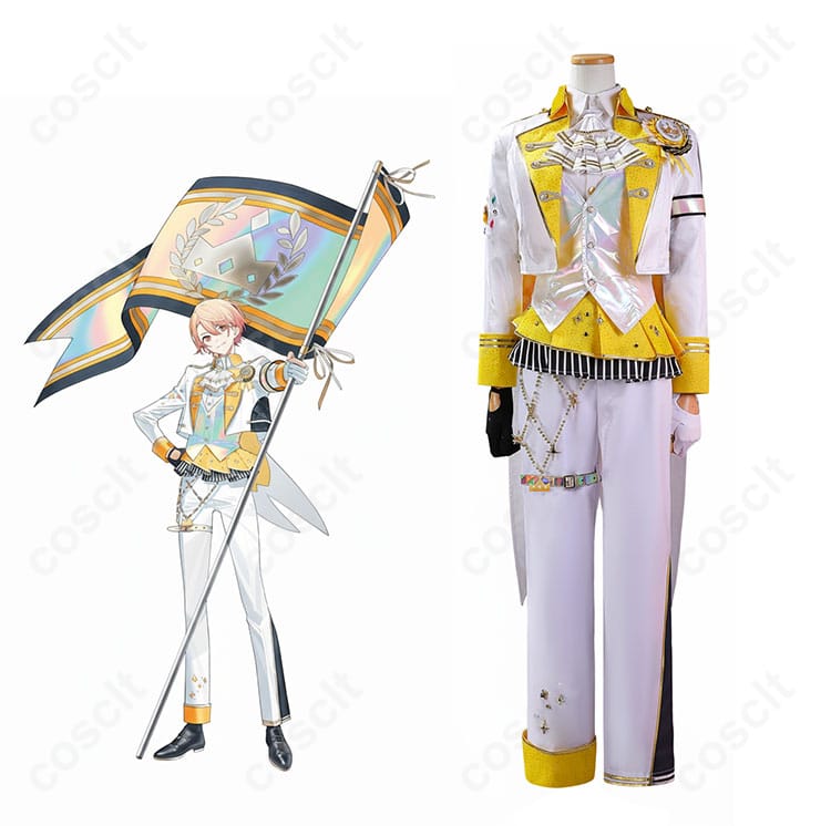 商品服装とキャラクターを並べたコスプレ衣装全体図｜プロジェクトセカイ 天馬司 5th Anniversary 感謝祭