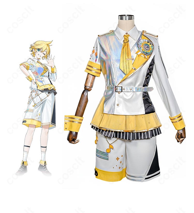 商品服装と鏡音レンキャラクターの全身図 コスプレ衣装 5th Anniversary 感謝祭