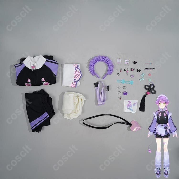 ホロライブ 常闇トワ メイド風ジャージ コスプレ衣装｜高品質・オーダーメイド対応【COSCLT公式通販】 - 5枚目の画像