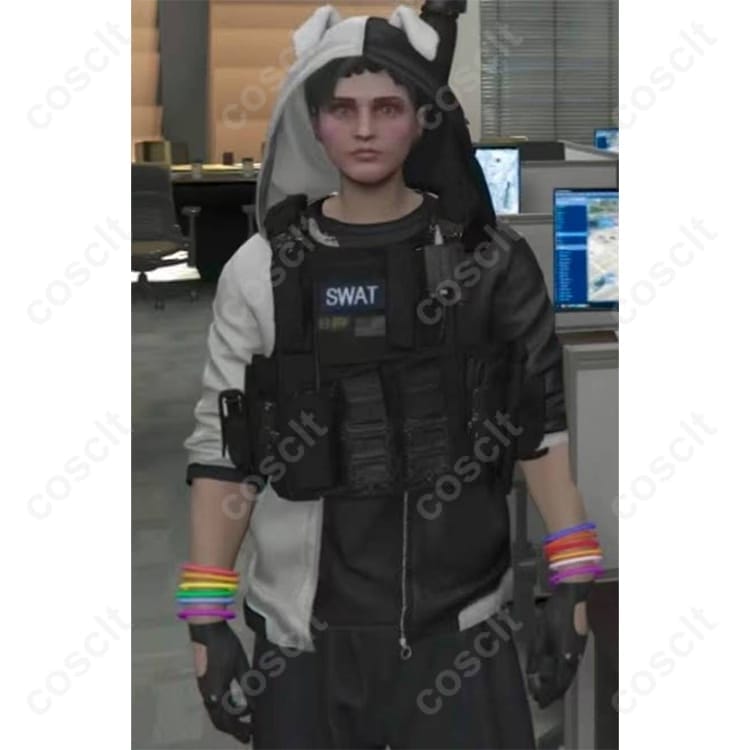 ストグラ 後藤れむ コスプレ衣装 SWAT風パーカー＆犬耳しっぽ付き｜オーダーメイド対応 - 1枚目の画像