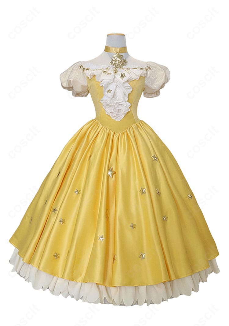 カードキャプターさくら 木之本桜 星のドレス コスプレ衣装 正面図|星の装飾が映えるふんわりドレスデザイン