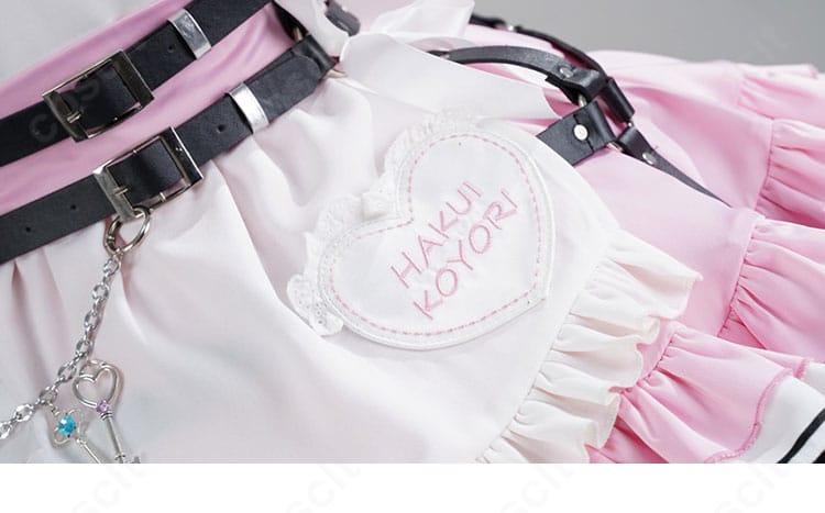 ホロライブ 博衣こより メイド コスプレ衣装 スカートレース装飾アップ|上品な仕上がりを感じられるレース素材