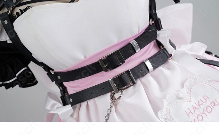 ホロライブ 博衣こより メイド コスプレ衣装 腰ひも装飾ディテール|華やかさを演出するリボン装飾