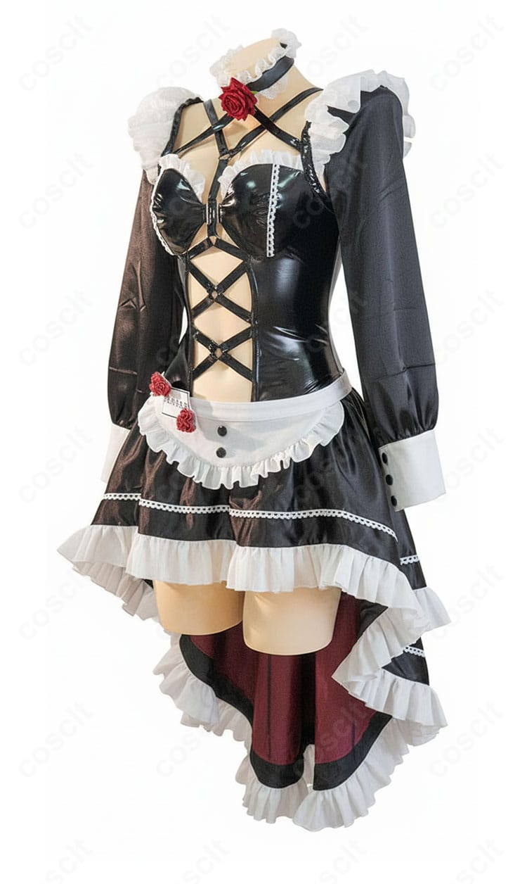 勝利の女神NIKKE ミハラ メイド服コスプレ衣装 側面からの全体画像