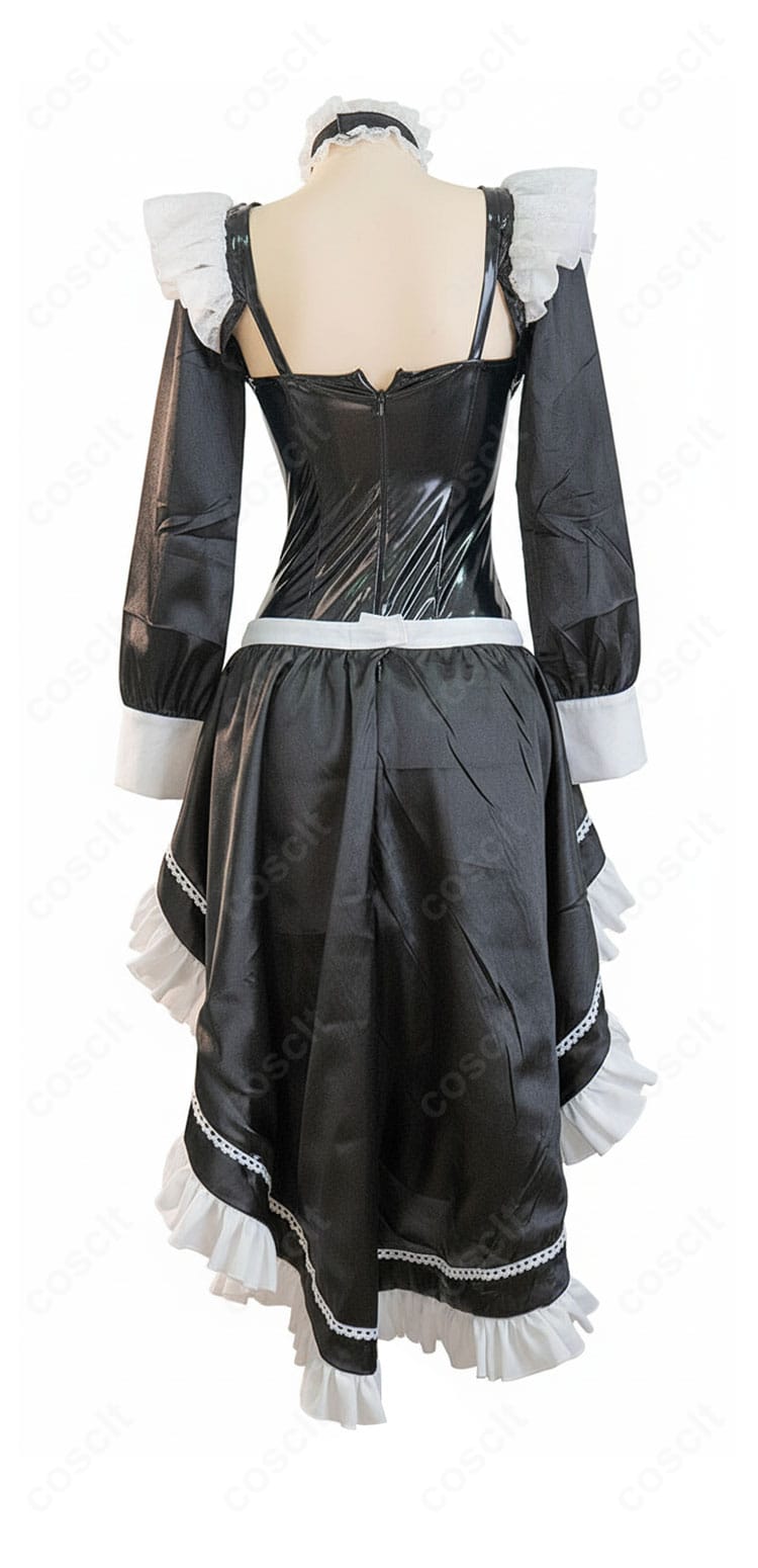 勝利の女神NIKKE ミハラ メイド服コスプレ衣装 背面からの全体画像