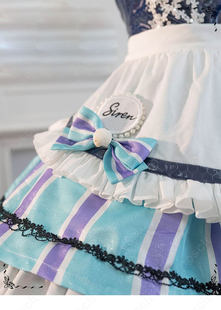 リトルマーメイド Abyss Flower コスプレ衣装 スカート裾リボン装飾の細部画像 可愛さアップ