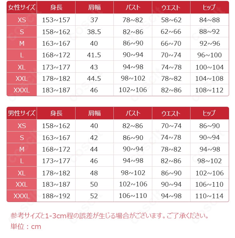 天使☆騒々 RE-BOOT! 谷風天音 コスプレ衣装 サイズ表記・寸法ガイド｜S〜XXLまで幅広く対応