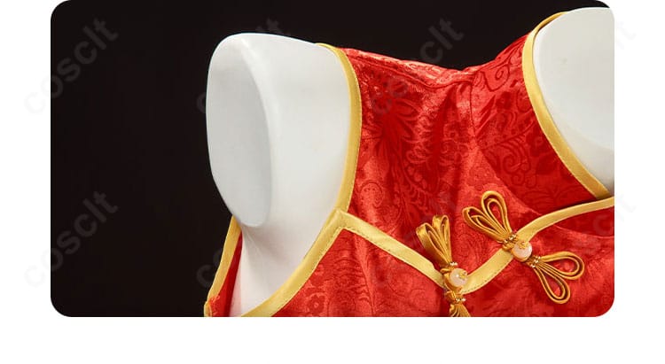 To LOVEる ヤミ チャイナドレス コスプレ衣装 袖口装飾の細部写真 仕上がりが美しい