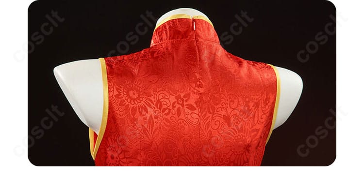 To LOVEる ヤミ チャイナドレス コスプレ衣装 背面ファスナー部分の細部 ディテール確認