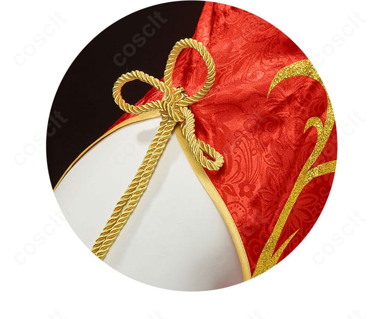 金色の闇 チャイナドレス コスプレ衣装 腰リボンと結び目装飾ディテール 写真